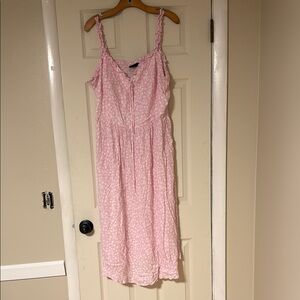 Pink Floral Midi Dress